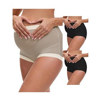 3 Packs Women's Full Coverage Maternity Underwear High Waisted Ice Silk Invisible Breathable Panties