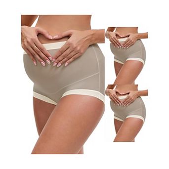 3 Packs Women's Full Coverage Maternity Underwear High Waisted Ice Silk Invisible Breathable Panties