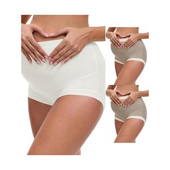 3 Packs Women's Full Coverage Maternity Underwear High Waisted Ice Silk Invisible Breathable Panties