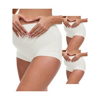 3 Packs Women's Full Coverage Maternity Underwear High Waisted Ice Silk Invisible Breathable Panties