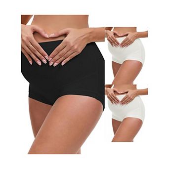 3 Packs Women's Full Coverage Maternity Underwear High Waisted Ice Silk Invisible Breathable Panties