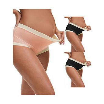 3 Packs Women's Maternity Full Coverage Briefs High Waisted Elasticity Invisible Panties