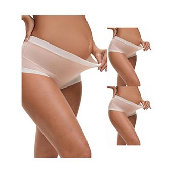 3 Packs Women's Maternity Full Coverage Briefs High Waisted Elasticity Invisible Panties