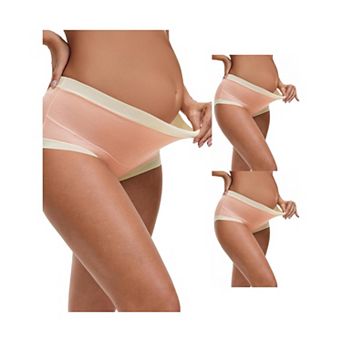 3 Packs Women's Maternity Full Coverage Briefs High Waisted Elasticity Invisible Panties