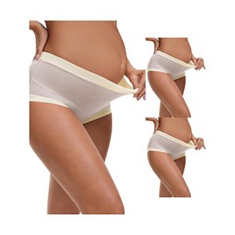 3 Packs Women's Maternity Full Coverage Briefs High Waisted Elasticity Invisible Panties