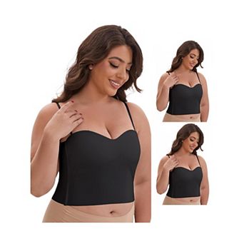 3 Packs Women's Adjustable Spaghetti Straps Wireless Padded Camisole SlimFit SweetheartNeck Tank Top