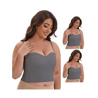 3 Packs Women's Adjustable Spaghetti Straps Wireless Padded Camisole SlimFit SweetheartNeck Tank Top