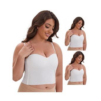 3 Packs Women's Adjustable Spaghetti Straps Wireless Padded Camisole SlimFit SweetheartNeck Tank Top