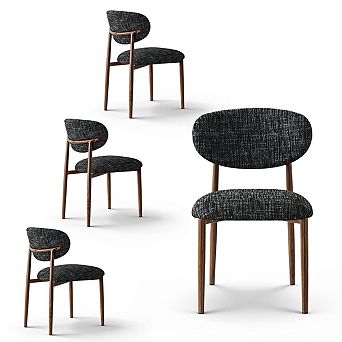 Set of 4 Modern Upholstered Dining Chairs Armless Side Chairs for Kitchen Dining Room