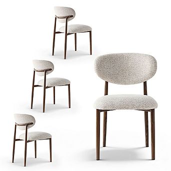 Set of 4 Modern Upholstered Dining Chairs Armless Side Chairs for Kitchen Dining Room