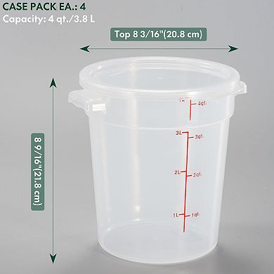 4 Qt Round Food Container 4 Pack