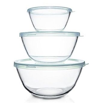 Glass Mixing Bowls Set with Lids (3PC)
