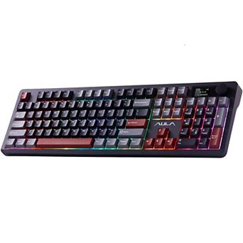 AULA F106 PRO 104-Key Wireless Keyboard: TFT Screen, Knob, 8000mAh, Hot-Swap