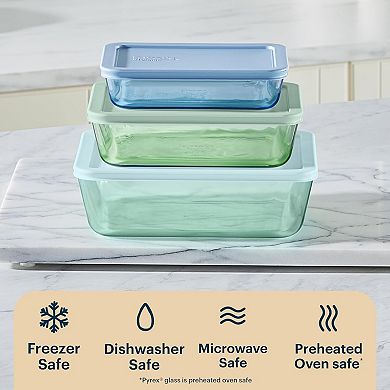 Tinted Glass Container 3 Pack