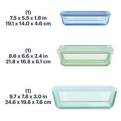 Tinted Glass Container 3 Pack