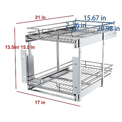 2-Tier Pull-Out Cabinet Rack