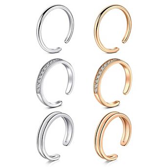 Silver Rose Gold Adjustable Toe Rings