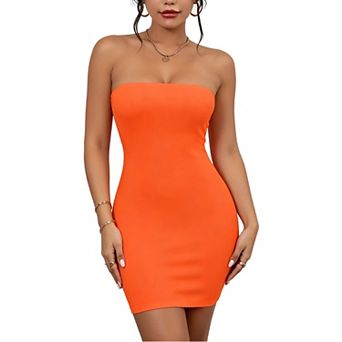 Women's Strapless Bodycon Mini Dress - Form-Fitting Tube Top Dress for Club & Casual Wear