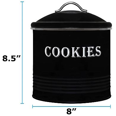 Vintage Cookie Tin Airtight Jar Large Kitchen Counter Storage Gift Container