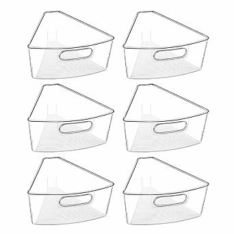 Lazy Susan Corner Storage Bins - 6 Pack