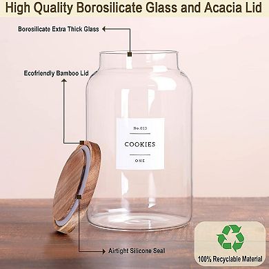 Glass Storage Jar with Labels