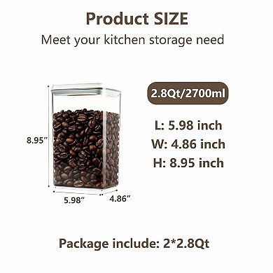 POP Food Storage Containers Set, 2 x 2.8Qt