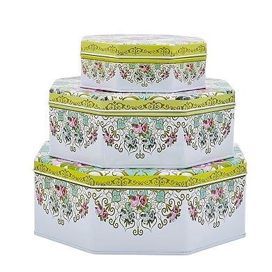 Octagon Cookie Tin Set 3 Pack