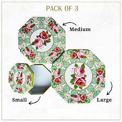 Octagon Cookie Tin Set 3 Pack