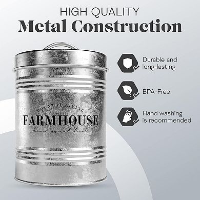 Rustic Galvanized Food Canister 76 oz