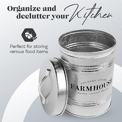 Rustic Galvanized Food Canister 76 oz
