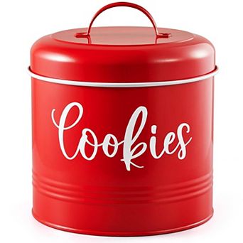 Red Airtight Cookie Storage Jar