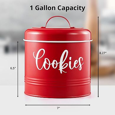 Red Airtight Cookie Storage Jar