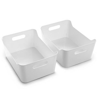 Large Plastic Storage Bins, 2 Pack