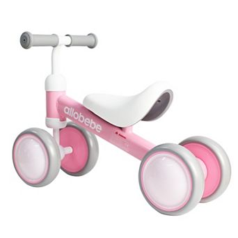 Allobebe Baby Balance Bike, 12-30 Months, 4-Wheel Toddler Ride-On, Adjustable Seat, Silent Wheels