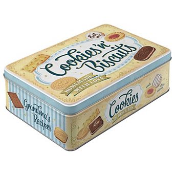 Retro Biscuit Tin with Lid 84.5 oz