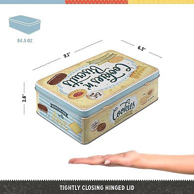 Retro Biscuit Tin with Lid 84.5 oz
