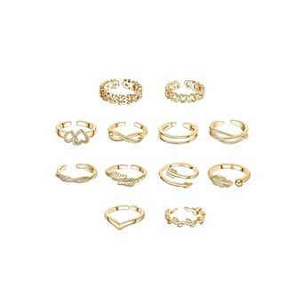 Gold Adjustable Toe Rings Set for Women