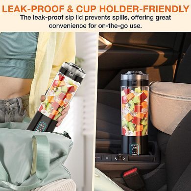 GVODE Personal Blender 24oz Portable USB-C Rechargeable, BPA-Free, Leakproof Lid & Sip Spout