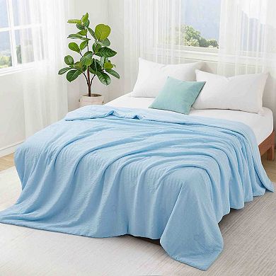 Peace Nest Reversible Seersucker Cooling Blanket