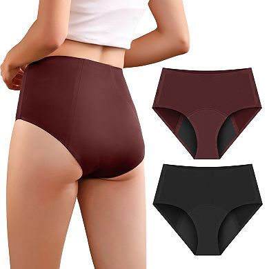 Carer 2-Pack Period Underwear Seamless Absorbency Leaks Protection Briefs Combine 50ml and 100ml