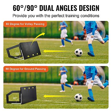 Soccer Rebounder Board 40 x 16 Inch Portable HDPE Foldable 2 Angle Training Equipment