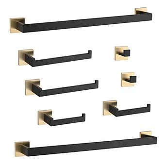 Gold Stainless Steel 8 pc Bathroom Hardware Set