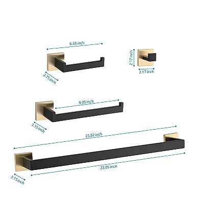 Gold Stainless Steel 8 Piece Bathroom Hardware Set