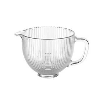 GVODE 5-qt Glass Mixing Bowl, 4.5-5-qt Tilt-Head Stand Mixers, Lid & Markings, Microwave Safe