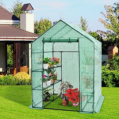 56 x 56 x 77-Inch Walk-In Greenhouse with Observation Windows