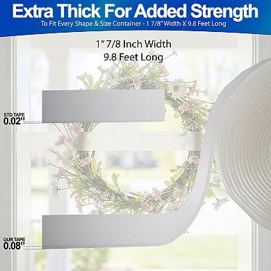 Nano Gel Mounting Tape Double Sided Mesh Reinforced- Washable Reusable Heavy Duty, 3 Pack