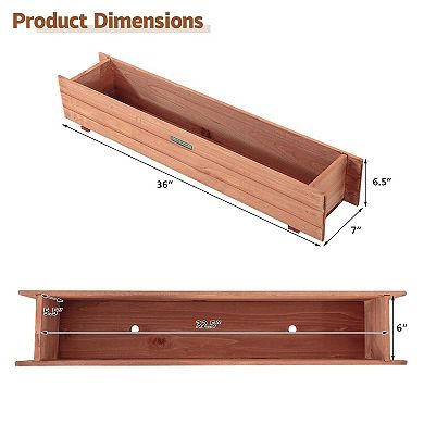 Wooden Raised Garden Bed Planter Box for Yard Window Patio