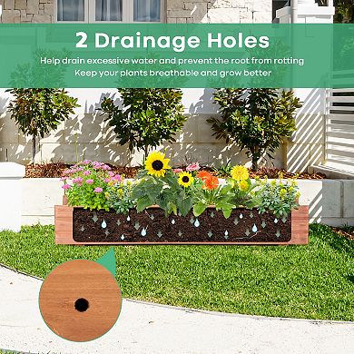 Wooden Raised Garden Bed Planter Box for Yard Window Patio