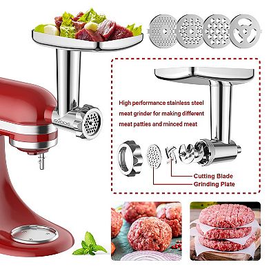 GVODE Meat Grinder Attachment for Stand Mixers, Stainless Steel