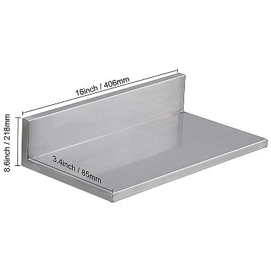 Stainless Steel Wall Mounted Shelf Set with Backsplash, 2 Pack Floating Shelves